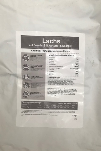 Lucy`s Feinest Adult Lachs, Forelle Süßkartoffel u. Spargel 12 kg